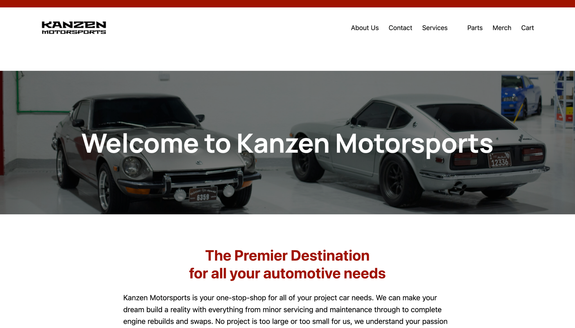 Kanzen Motorsports – Modern website and e-commerce platform for Dubai's premier JDM specialist garage