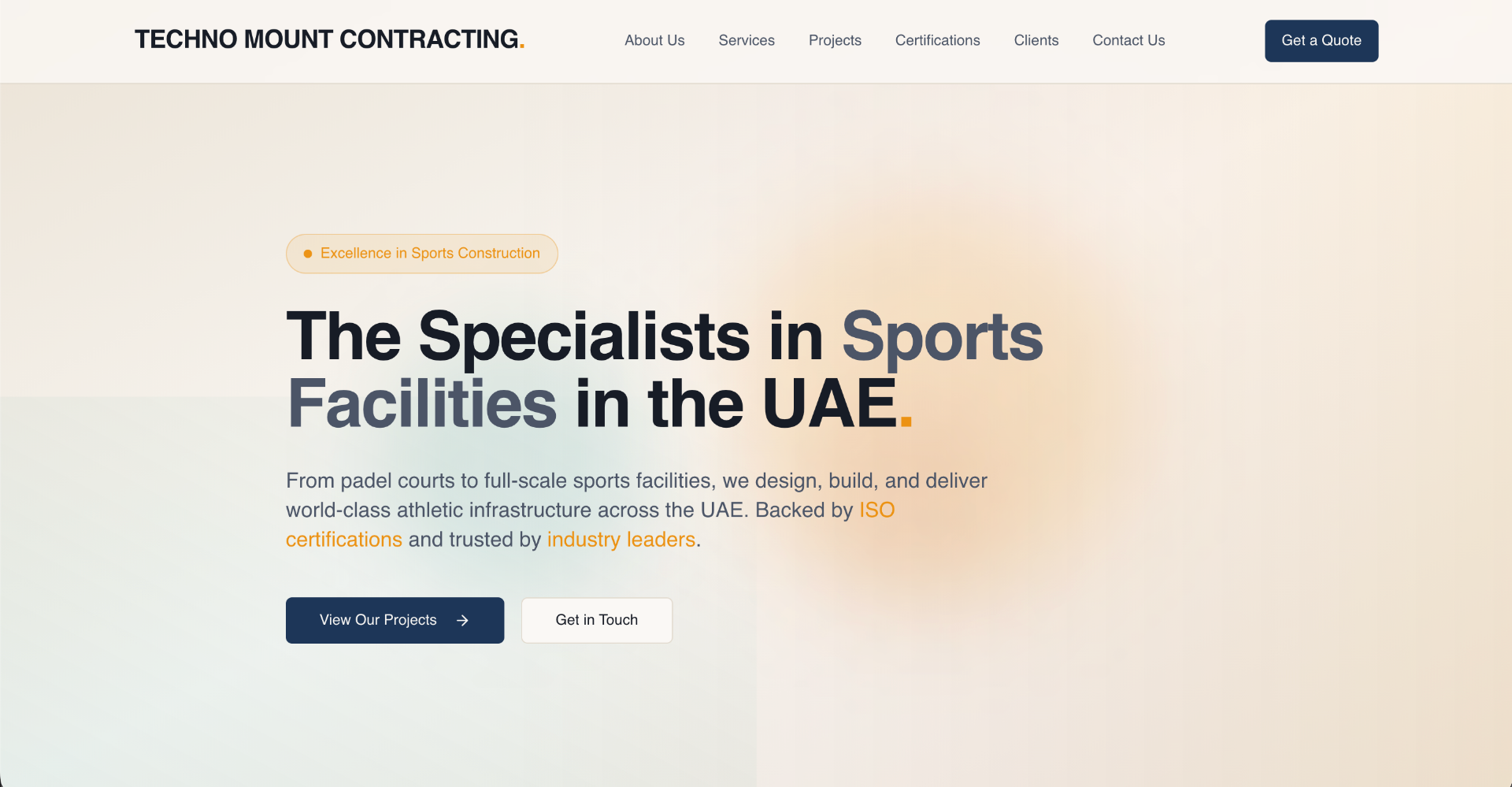 Techno Mount Contracting – Positioning a UAE Sports Construction Specialist Online
